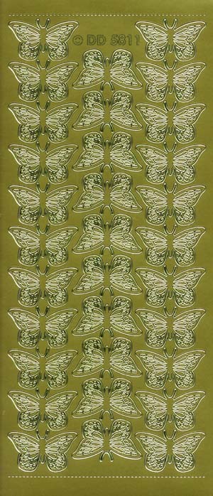 5811 - Sommerfugle - stickers - guld